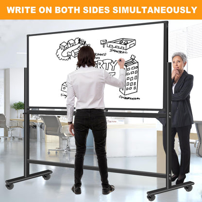 BSTPCOO Large Magnetic Dry Erase Board with Stand, Double Sided 60" x 48" Rolling Whiteboard on Wheels Portable Mobile Standing White Board for Office, School, Home
