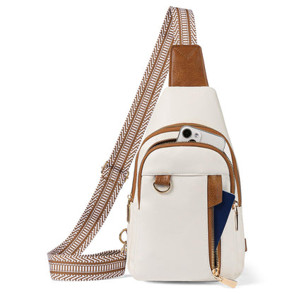 GAEKEAO Sling Bag for Women Vegan Leather Crossbody Bags Travel Fanny Packs Small Shoulder Purse Chest Bag Backpack Gifts
