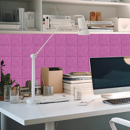 Honoson 12 Pack 48 x 36 Inches Large Cork Board Felt Wall Tiles with Safe Adhesive Large Decorative Vision Wall Board for Walls Home Office(Purple)
