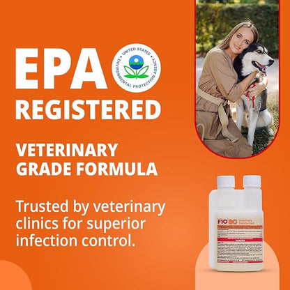 F10 SC Concentrated Veterinary Disinfectant for Kennels, Litter Box, Cage, Terrariums, Habitats, Vet Practices - 200 ml (6.8oz)