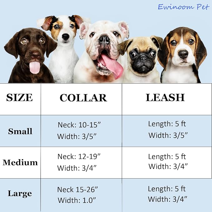 Soft Dog Collar and Leash Set Adjustable Woven Tweed Dog Collars with Metal Buckle and Lead for Small Medium Large Dogs,Royal Blue