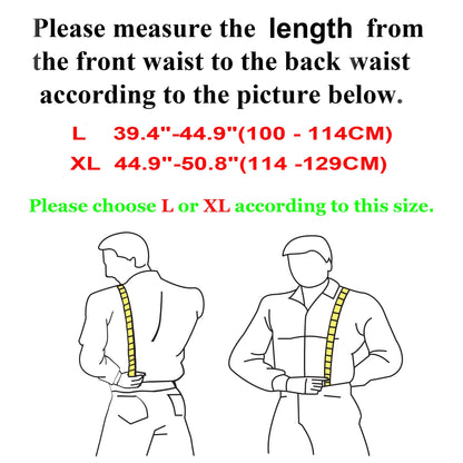 PAHVRION Mens Suspenders X Back Design Leather Suspenders Adjustable Brown Braces Groomsmen Gift for Wedding