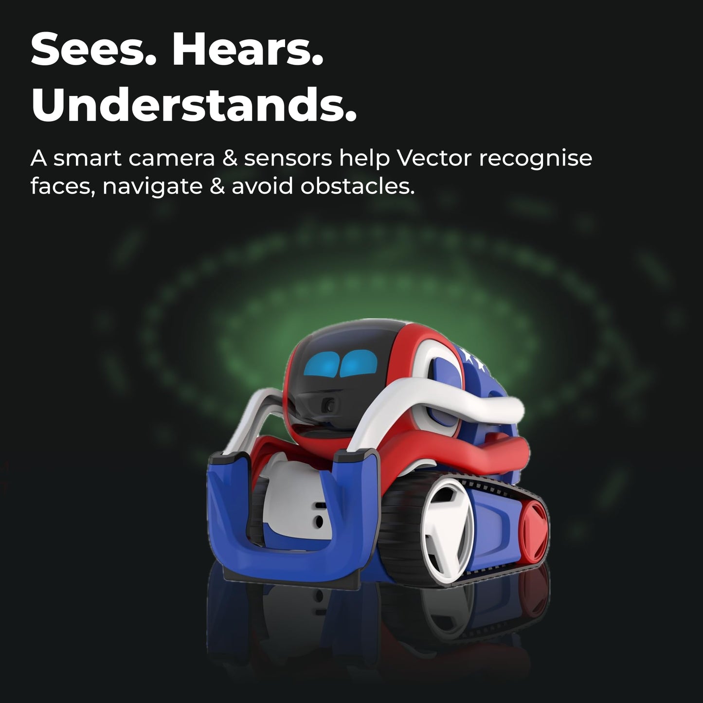 Anki Vector 2.0 AI ChatGPT Connected Robot Companion – Smart Autonomous Home Robot with Face Recognition and Voice Conversations - ChatGPT Subscription Required (Red, White & Blue)