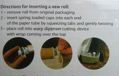 Plastic Wrap Cutter, Food Freshness Dispenser Preservative Film Unwinding Cutting Cling Wrap Kitchen Accessorie Easy to Use , Pull , Press , Cut and Wrap