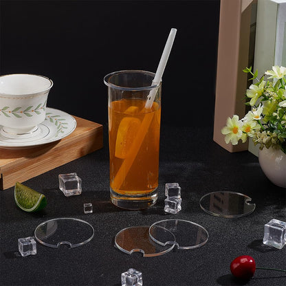 BENECREAT 16pcs Acrylic Blanks Car Coaster 2.6inch Acrylic Blanks Tumbler Topper DIY Coaster Car Tumbler Topper Supplies for DIY Car Coasters, Kitchen, Living Room, Office