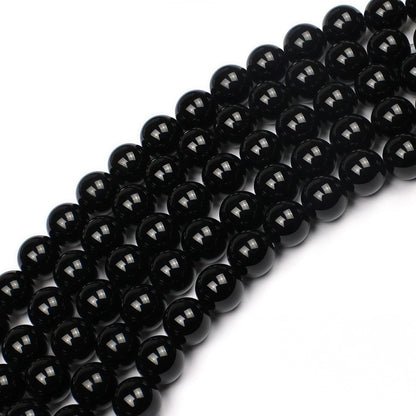MJDCB Natural Stone Bead Black Onyx Gemstone Loose Beads for Jewelry Making Bracelet Necklace 6mm
