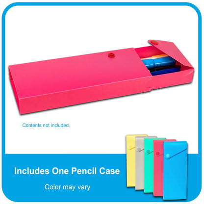 C-Line Slider Pencil Case, Poly, Pack of 24 Pencil Cases, Assorted Colors (05600-24)