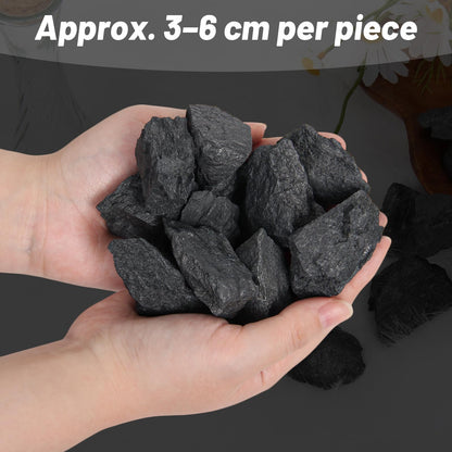 1.1lb Bulk Raw Shungite Rough Crystal- Natural Shungite Stone Raw Stones Crystal for Tumbling, Fountain Rocks, Decoration, Polishing, Wire Wrapping, Wicca & Reiki Crystal Healing