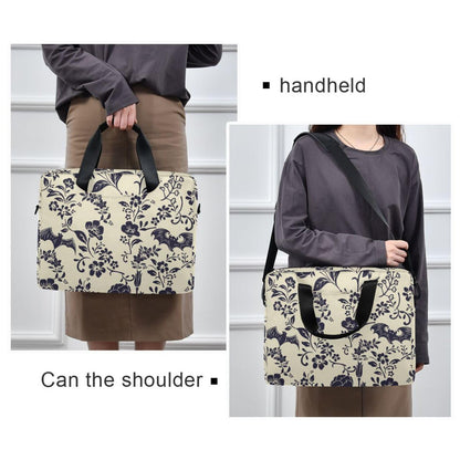 Goth Bat Flower Laptop Case 15.6 inch Computer Bag Waterproof Laptop Briefcase Laptop Bag for Women & Men