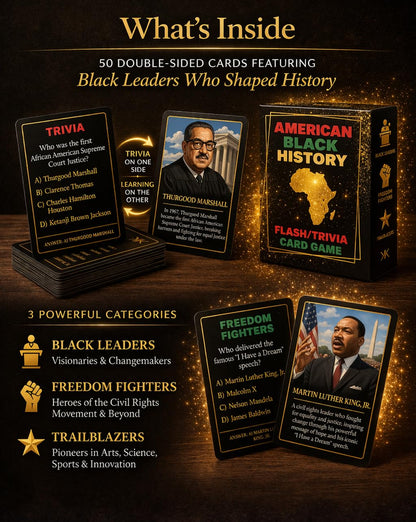Kolorful Kultures American History Flash/Trivia Cards - Black Leaders, Vol. 1 - Educational Flashcards for Learning