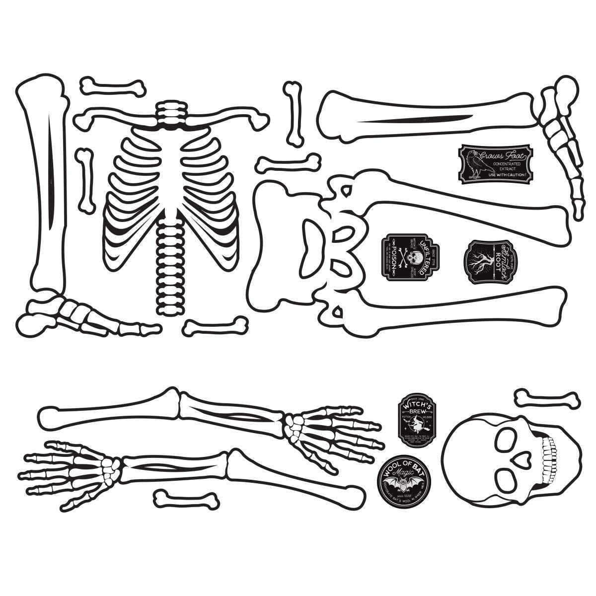 RoomMates RMK4689GM Halloween Skeleton Glow In The Dark Giant Peel and Stick Wall Decals