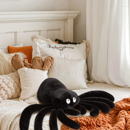 Bunny Chorus Halloween Decorations Spider Throw Pillows: Cute Black Spider Pillow Home Decor, Stuffed Large Plush Cushion Halloween Decorations Indoor for Home Sofa Bed Office Couch Living Room
