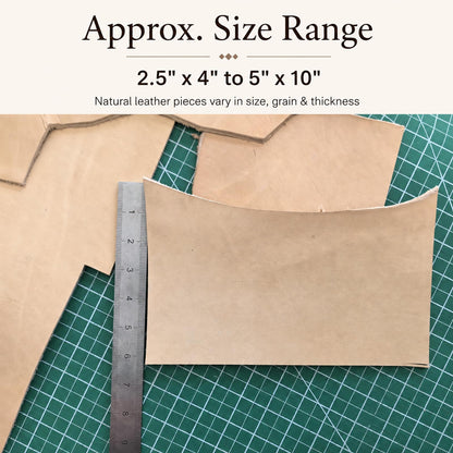 2.2 LB Genuine Cowhide Leather Scraps for Crafts, 3.5-4.0mm Thick Vegetable Tanned Leather Pieces for Tooling, Carving, Stamping, Leatherworking, Brown & Natural Tan Mix