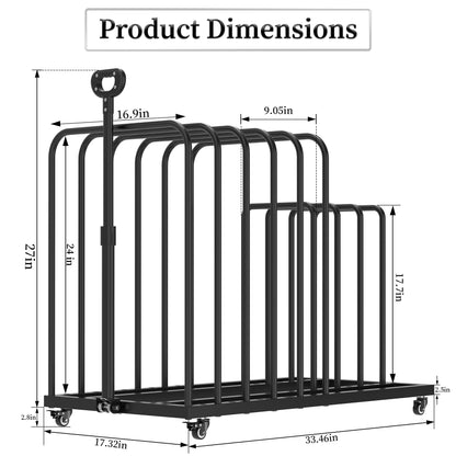 BERPET Heavy-Duty Art Storage Rack with Handle & Wheels, Mobile Metal Organizer for Canvas, Boards, and Artwork – Rolling Art Drying & Display Cart for Studio, Classroom, and Gallery