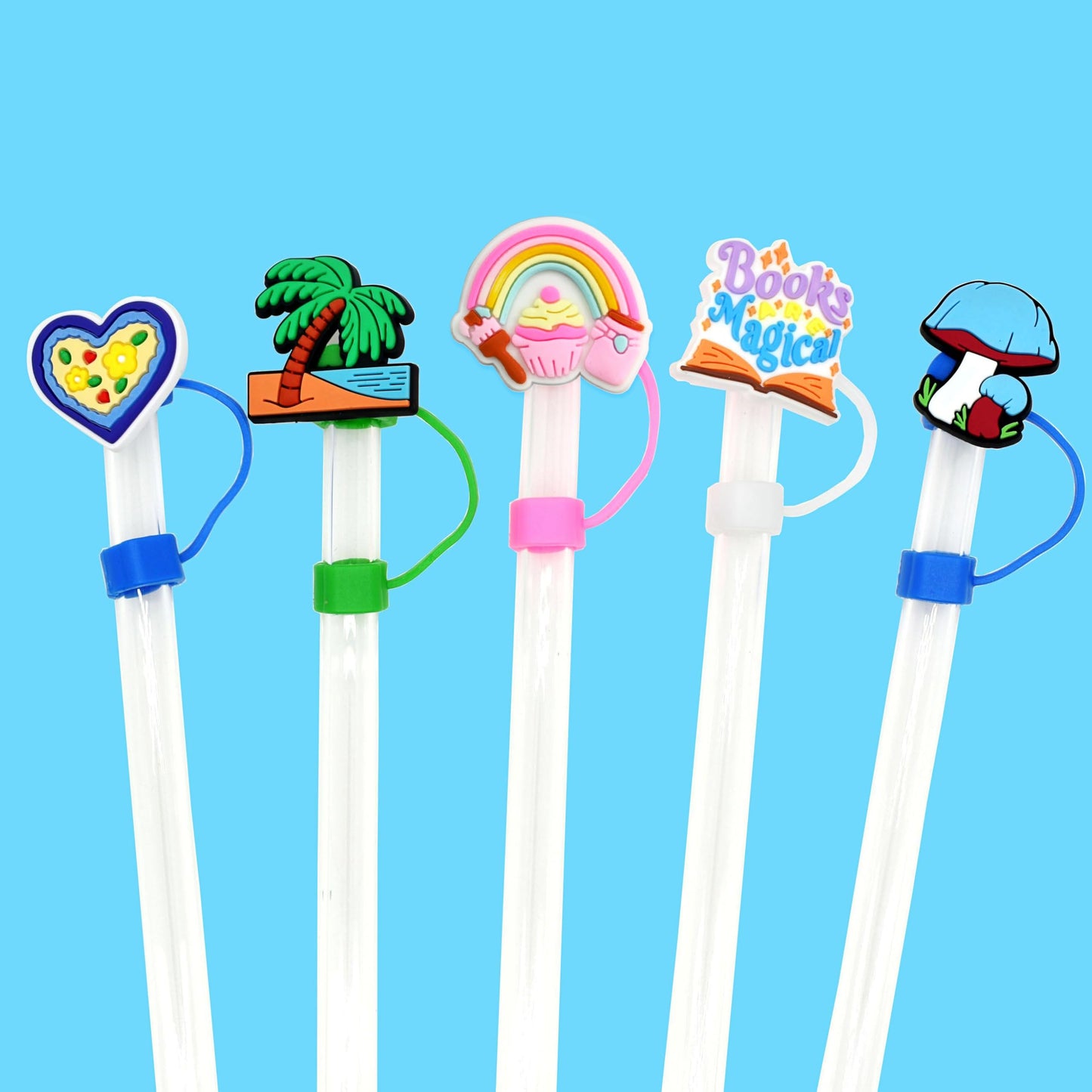 Wholesale 200PCS Random Different Straw Cover For Stanley Cup,No Repeats,Lot Cute Mixed 10MM 0.4in Straw Toppers for Small Business/School Reward/Party Favor