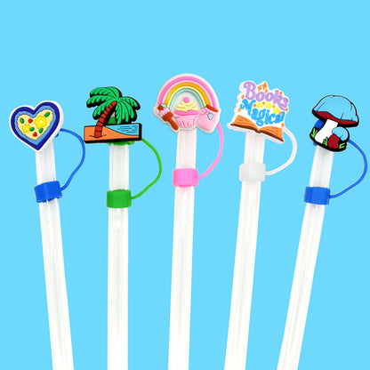Wholesale 200PCS Random Different Straw Cover For Stanley Cup,No Repeats,Lot Cute Mixed 10MM 0.4in Straw Toppers for Small Business/School Reward/Party Favor