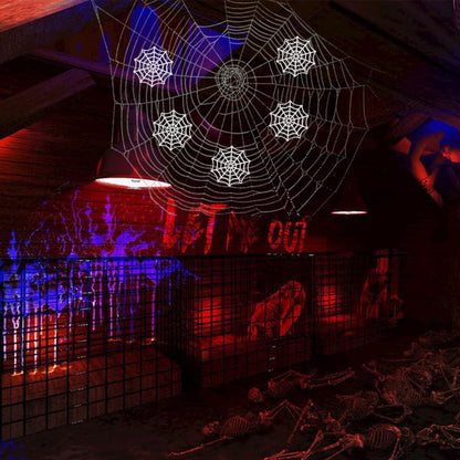 Abaodam Festive Supplies 50Pcs Spider Webs Plastic Cobweb Holiday Accessories for Halloween Decoration () Halloween Cobweb Decorations