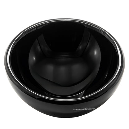 Black Obsidian Crystal Bowl - 2 Inch Decorative Bowls for Room and Home Decor - Gemstone Healing Crystals for Elegant Display, Positive Energy Balance and Gift