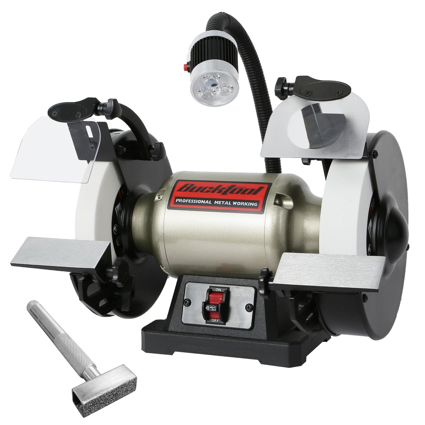 BUCKTOOL 8 Inch 3/4 HP Low-Speed Bench Grinder fit CBN Wheel Professional Wobble-free Wheel Grinder TDS-200C4HL