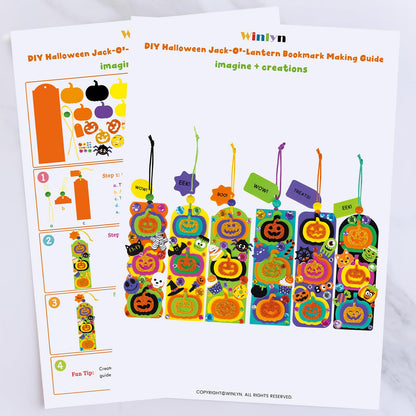 Winlyn 36 Sets Halloween Craft Kits Fall Crafts DIY Pumpkin Jack-O'-Lantern Bookmark Ornaments Decorations Art Sets Halloween Foam Stickers Art and Crafts for Kids Classroom Activities Party Favors
