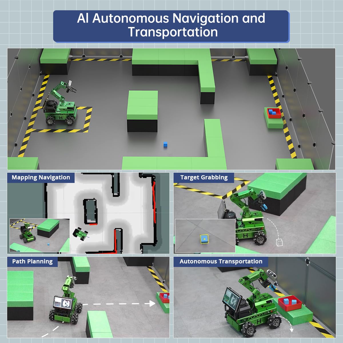 HIWONDER Robot Car with ChatGPT Large AI Model ROS2 ROS1 Education Lidar SLAM Mapping Navigation AI Vision 6DOF Robotic Arm Voice Control Smart Sorting, JetRover Developer Kit & Jetson Orin Nano 8GB