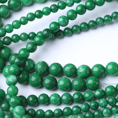 32PCS 12MM Natural Dry Green Jasper Stone Beads Energy Healing Beads for DIY Jewelry Bracelet Necklace Making for Jewelry Making15Inch