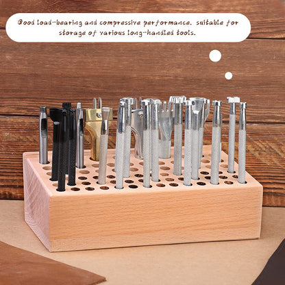 76 Styles Leather Craft Tool Holder, Leather Tool Organizer Leather Holder Tool Wooden, Professional Leather Tools Storage Box Crafting Organizer, Leather Craft Stand Holder Organizer and Storage