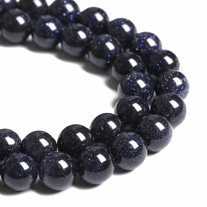 6mm 60pcs Blue Sandstone Spacer Loose Beads for Jewelry Making DIY Bracelet 1 Strand