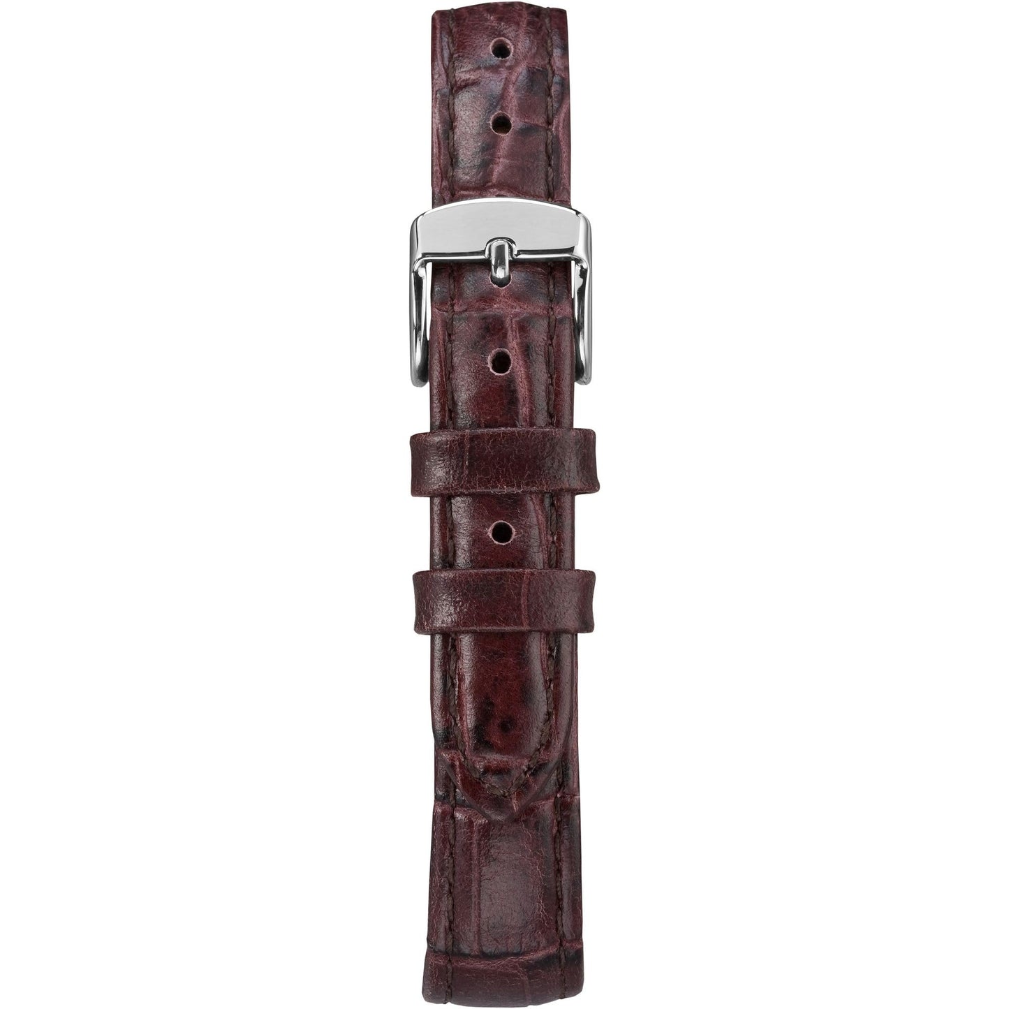 Timex Women's Easy Reader 30mm Watch – Silver-Tone Case Cream Dial with Brown Croco Leather Strap