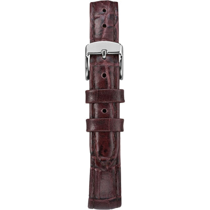 Timex Women's Easy Reader 30mm Watch – Silver-Tone Case Cream Dial with Brown Croco Leather Strap