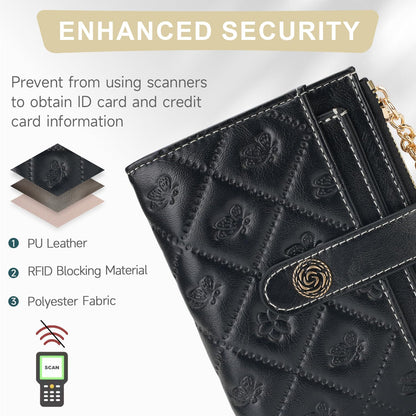 KITEVIUN Small RFID Wallet Women Ultra Thin Slim Womens Wallet Compact Bifold Pocket Ladies Wallets for Women With Zipper Coin Pocket