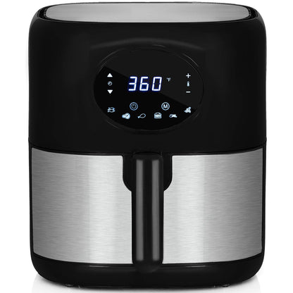 Deco Chef 5.8QT (19.3 Cup) Digital Electric Air Fryer with Accessories and Cookbook- Air Frying, Roasting, Baking, Crisping, and Reheating for Healthier and Faster Cooking (Black)