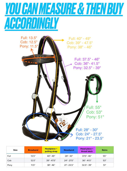 AMAZING HORSE STUFF Sidepull Bitless Bridle with Designer Hand Carving On Brow & Noseband Curved Shaped Brown (Full, Cob, Pony) (Pony)