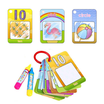 Coolplay Water Coloring Cards Learning Number Shape Color Toddler Girl Toy Water Paint Cards Airplane Activities for Kids Toy