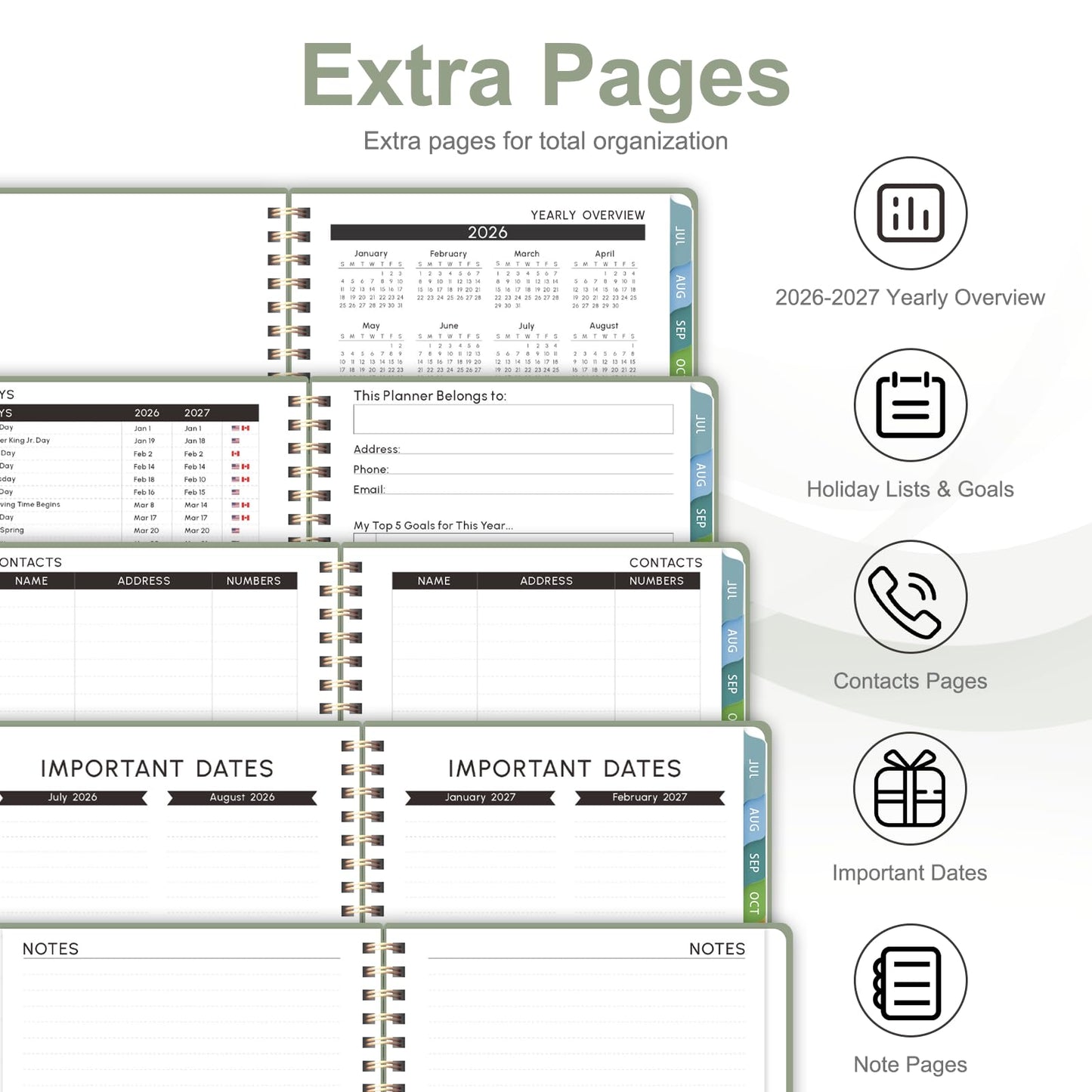 Planner 2026-2027, Weekly and Monthly Academic Planner, July 2026 - June 2027, Hardcover Calendar Agenda Book for School Year Planning, School Supplies for Teacher and Student, Letter Size(8.5'' x 11'')
