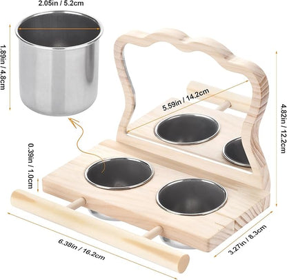 Natural Wood Bird Perch, Parrot Cage Accessories, Suitable for Parakeets, Cockatiels, Lovebirds, Tool-Free Adjustable Bird Cage Supplies & Bird Toys