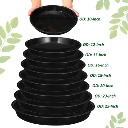 PATIKIL 30 Pack Plastic Plant Saucer, 10 Inch Plastic Plant Tray for Pots Flower Round Plant Dish Plant Drip Trays Water Tray Pot Drainage Tray for Indoors Outdoors Garden, Black