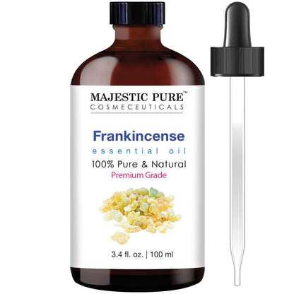Majestic Pure Lavender Essential Oil with Glass Dropper - Huge 4 Fl Oz - 100% Pure and Natural Lavender Oil - Premium Grade Essential Oils for Diffuser, Aromatherapy, Soap and Candle Making