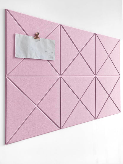 6 Pack Decorative Felt Wall Tiles (11.8” x 11.8”) - Modern Bulletin Board for Home Office & Classroom, Self-Adhesive Cork Board Alternative for Kids Artwork, Photos & Pin Display - Sakura