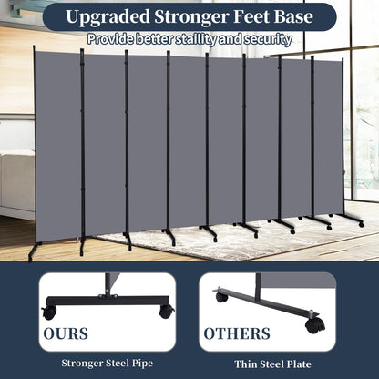 Room Divider 6 Panel-176''Wide Folding Privacy Screen,Large Partition Wall