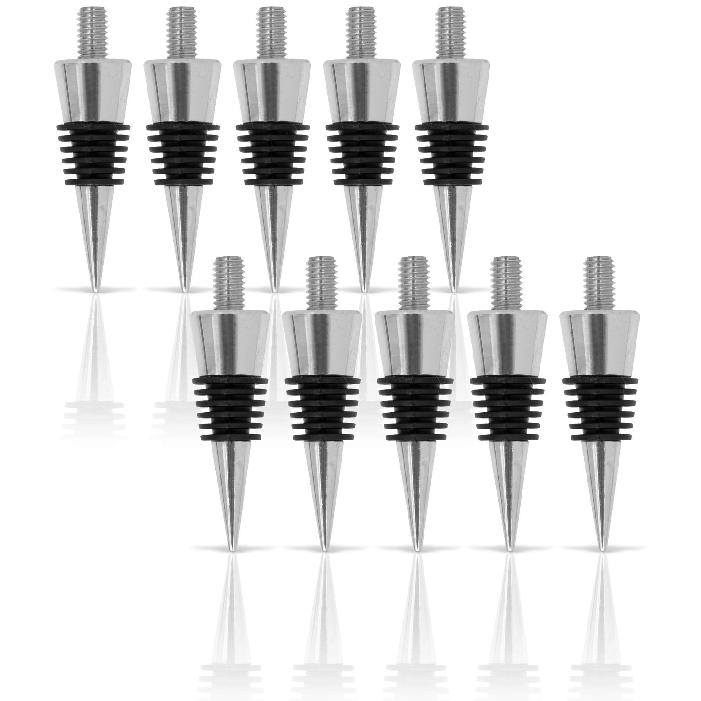 Savannah Classic Chrome Style Bottle Stopper with 3/8" x 16 tpi Threaded Post For Attaching Hand Made or Lathe Turned Handles (10 Chrome Stoppers)