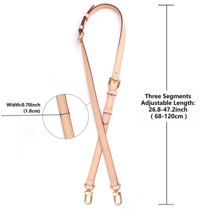 jiesinlov Vachetta Leather Replacement Crossbody Bags Strap Adjustable Shoulder Strap for Speedy 20 25 long strap(0.70Width Three Segments Adjustable 26.8-47.2Length)