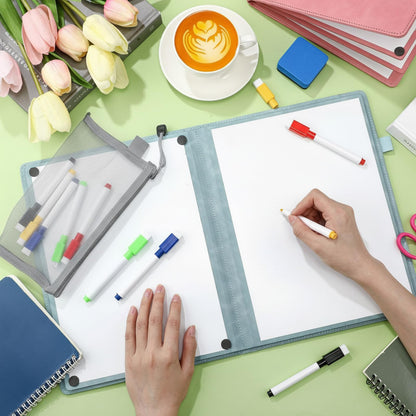 Feifeiya 6 Sides Dry Erase Notebook Portable White Board 12"x9"(a4) Travel Dry Erase White Board Notebook Foldable Anti-ghosting Surface for Office, School, Study, Travel & Business Meeting Planning