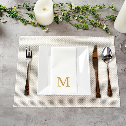 Luxenap 15.8 X 7.9 Inch Linen-Feel Guest Towels, 2000 Lettered Hand Towels