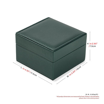 Papten PU Leather Single Watch Box Microfiber Interior Watch Travel Case Wristwatch Holder Storage Box With Removable Pillow (Green)