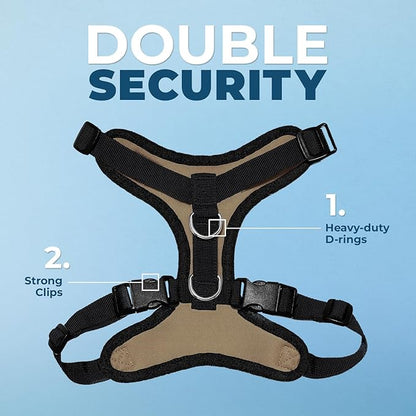 Voyager Step-in Pet Harness - All Weather Mesh, Adjustable Step in Harness for Cats and Dogs by Best Pet Supplies - Army/Black Trim, L