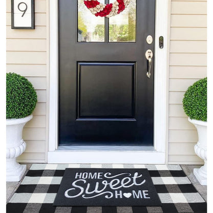 AAZZKANG Door Mats Outdoor with Non Slip Rubber Backing Durable Outdoor Doormat Easy to Clean Welcome Front Door Mat for Indoor,Entry,High Traffic Areas Black
