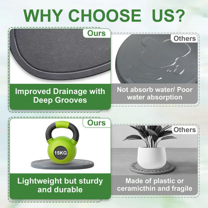 Plant Saucers for Indoors, 2 Pack 7 12 Inch Instantly Dry Diatomite Plant Drip Water Catcher Trays for Pots, Diatomaceous Earth Planter Drainage Saucers Plates to Catch Water for Flower and Plant Pot