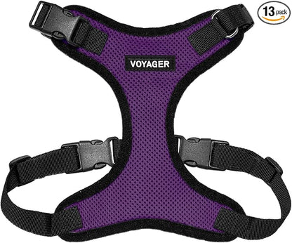 Voyager Step-in Pet Harness - All Weather Mesh, Adjustable Step in Harness for Cats and Dogs by Best Pet Supplies - Purple/Black Trim, S