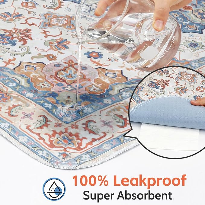 Washable Pee Pads for Dogs, 2 Pack Reusable Puppy Training Pads 72"x72" Super Absorbent Waterproof Dog Training Pads, Non-Slip Potty Pads, Whelping Pads Litter Mat Beige